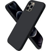 Dėklas Liquid Silicone 1.5mm Apple iPhone 12 Pro juodas