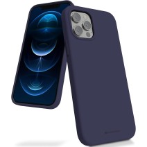 Dėklas Mercury Silicone Case Apple iPhone 12/12 Pro tamsiai mėlynas