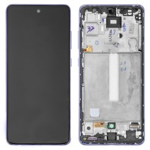 Ekranas Samsung A525 A52 4G/A526 A52 5G su lietimui jautriu stikliuku ir rėmeliu originalus Awesome Black (service pack)
