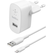 Įkroviklis Belkin Boost Charge USB-A 12W + Lightning kabelis baltas