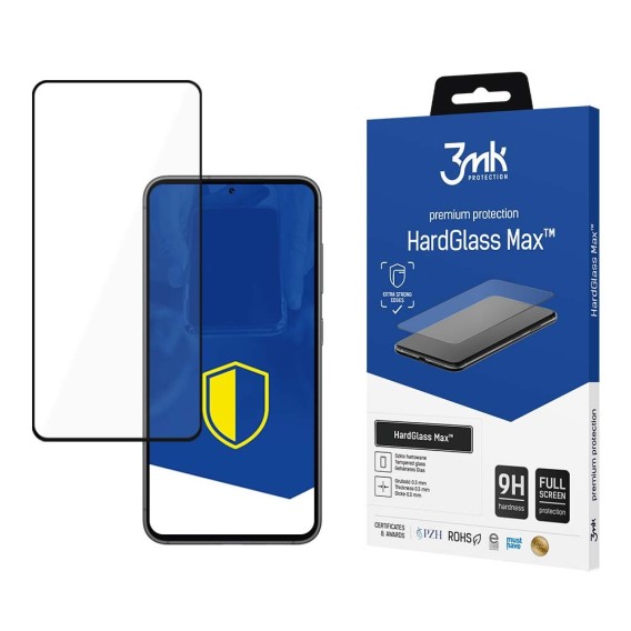 LCD apsauginis stikliukas 3mk Hard Glass Max Samsung S916 S23 Plus 5G juodas