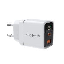 Įkroviklis Choetech PD6052 USB-C/USB-A PD35W GaN baltas